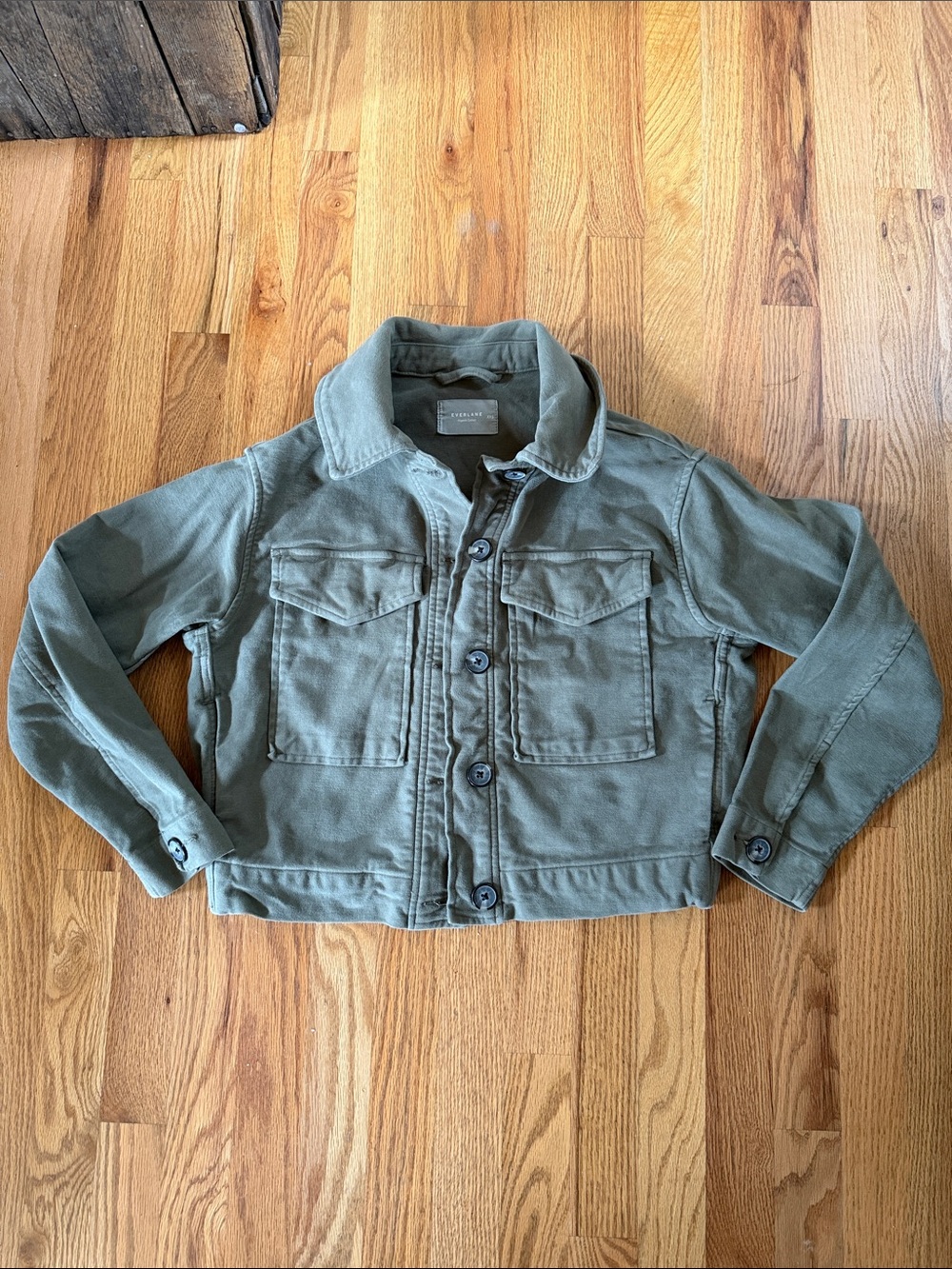 Everlane Moss Green Cropped Utility Jacket